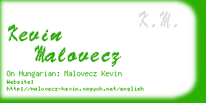 kevin malovecz business card